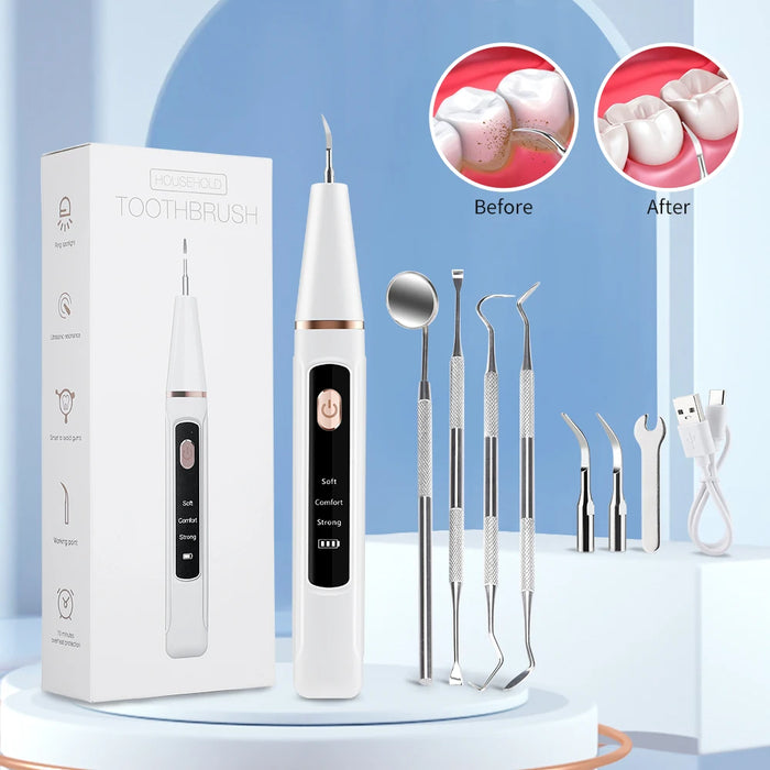 Ultrasonic Dental Scaler For Teeth Tartar Stain Tooth Calculus Remover LED Electric Sonic Teeth Cleaner Dental Stone Removal