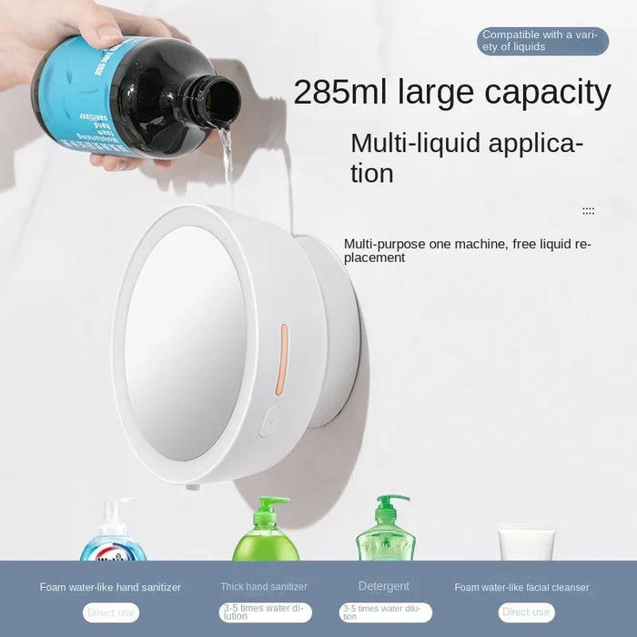 Automatic Hand Sanitizer Dispenser Soap Foam Soap Dispenser Beauty Mirror Automatic Sensor Hand Sanitizer Refill Makeup Mirror