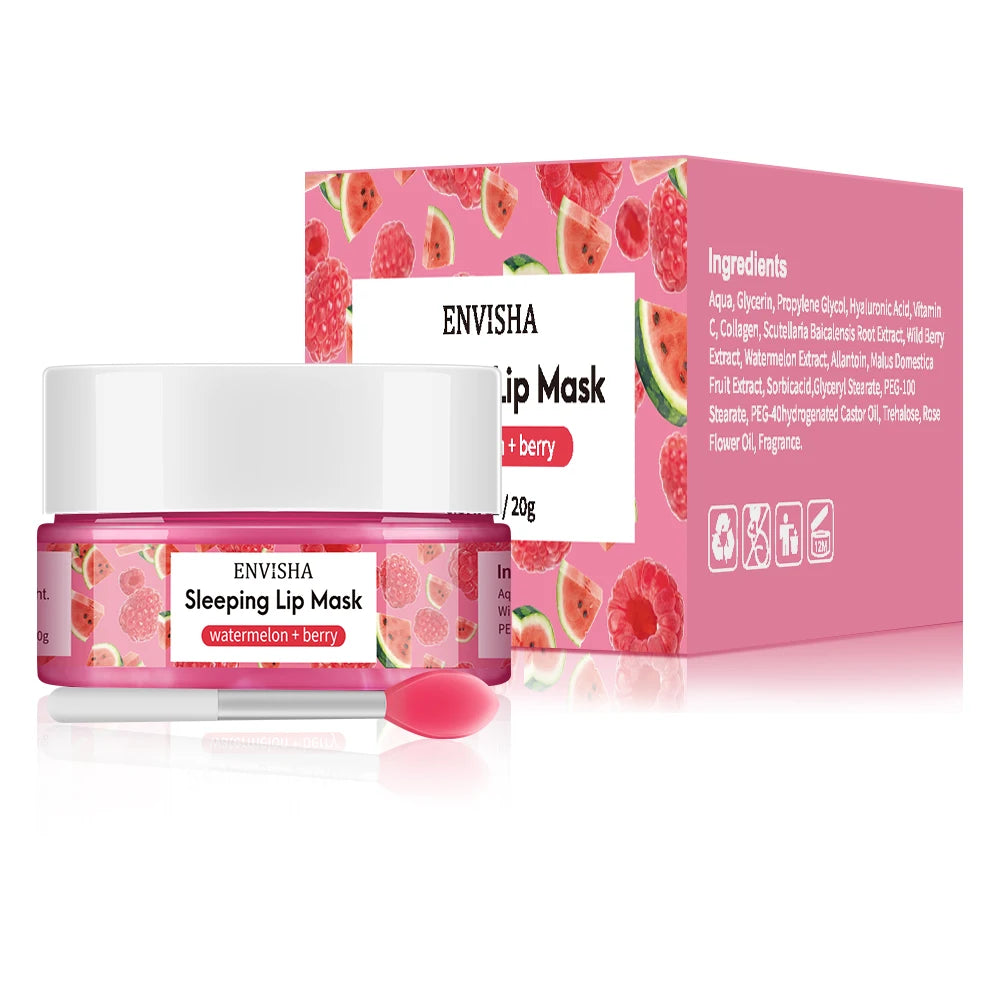 ENVISHA Mango Lip Sleep Mask Night Sleeping Maintenance Moisturizing Fade Lip Lines Nourishing Lip Balm Skin Care Beauty Health