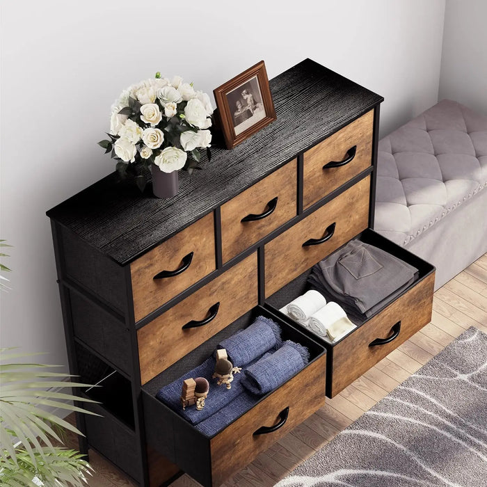 Dresser for Bedroom with 5/8/9 Drawers - Fabric Storage Tower, Tall Chest Organizer Unit for Living Room, Entryway,