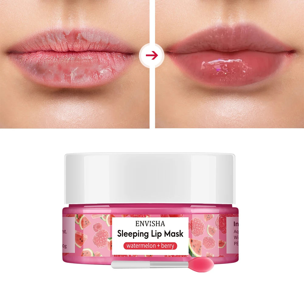 ENVISHA Mango Lip Sleep Mask Night Sleeping Maintenance Moisturizing Fade Lip Lines Nourishing Lip Balm Skin Care Beauty Health