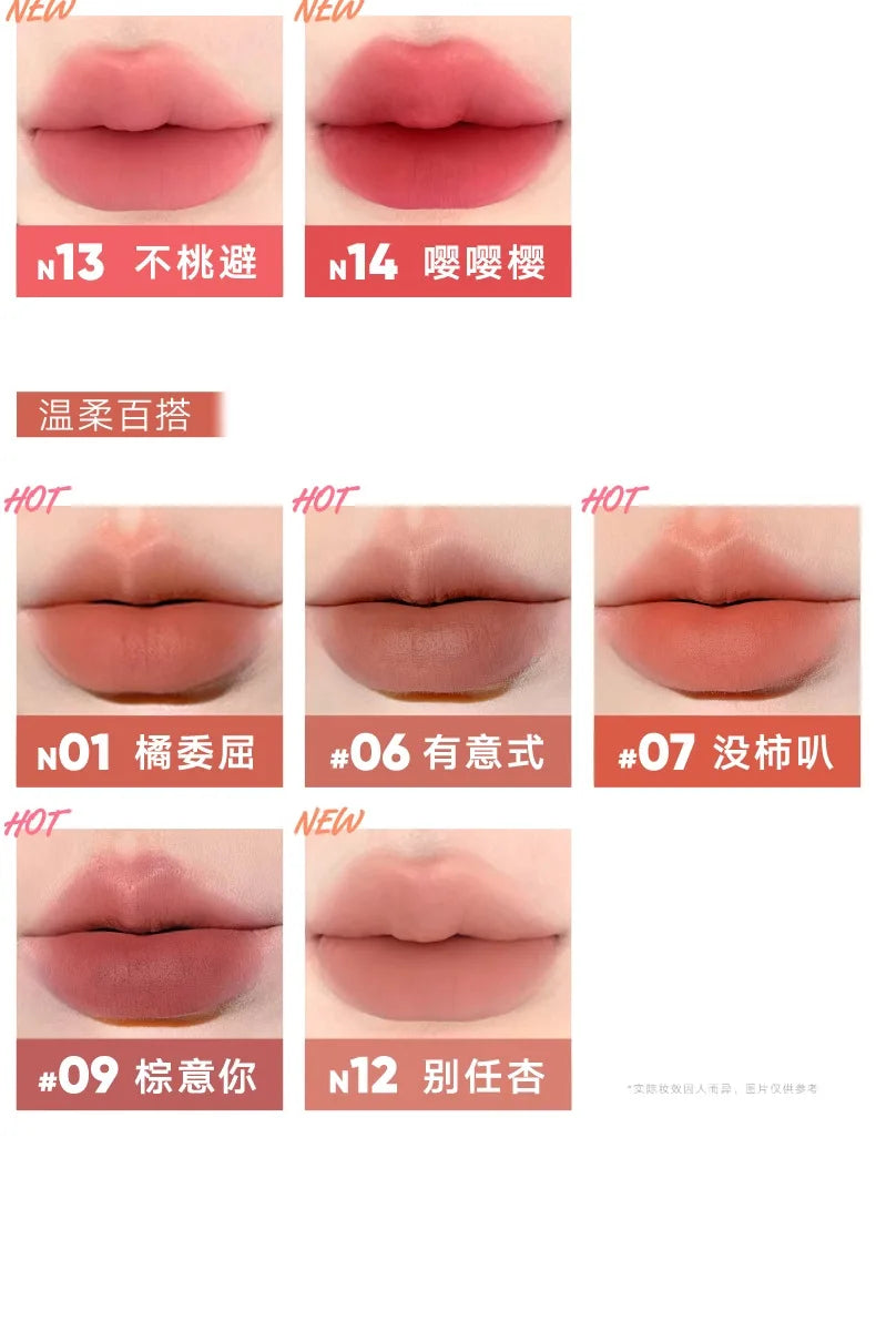Judydoll Hydrating Non-sticky Lip Powder Cream Cushion Lipstick Matte Lip Stain White Lipsticks Light Lines Lip Clay Cosmetics