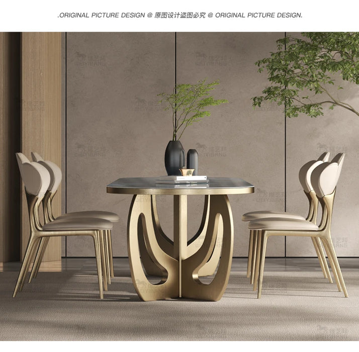 luxury Kitcjen Dining Table Set 6 People Desk legs metal Marble Dining Table Coffee Multifunctional mesa comedor home furniture