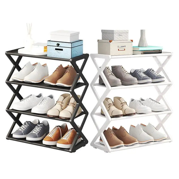 Multi Tier Shoes Storage Rack  Organizer Cabinet shelf  Space Saving Entryway Furniture Shoe Stand  Dustproof Sneakers Shelf