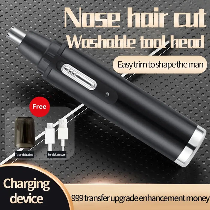 Electric Nose Hair Clipper Rechargeable Multi Kinetic Shaving Two in One Unisex Fully Automatic Washable Shaving Nose Trimmer