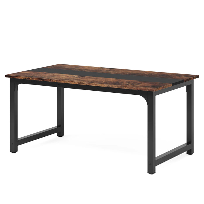 Tribesigns 63"x31.5" Dining Table, Industrial Kitchen Table for 6-8 Person, Rectangular Dinner Table for Dining Room Kitchen