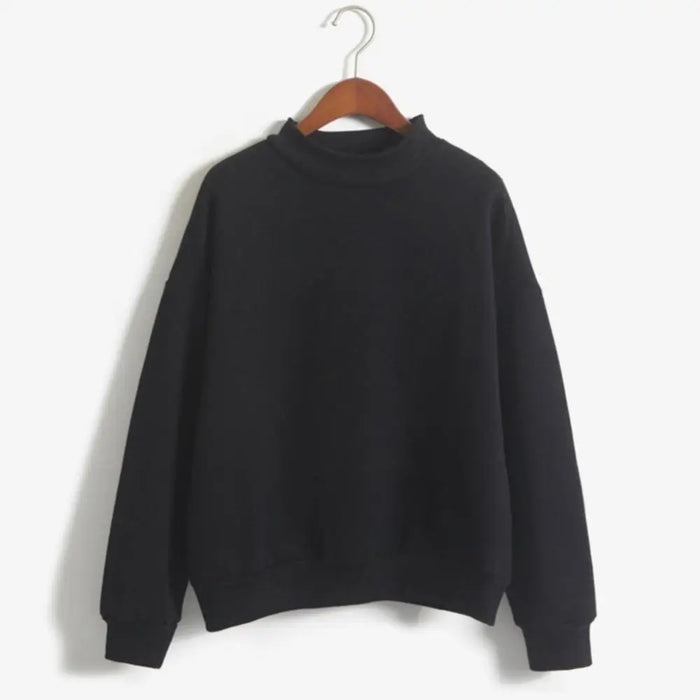 Autumn Winter Casual Women Solid Color Crew Neck Long Sleeve Sweatshirt Pullover