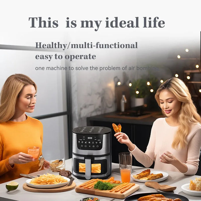 Smart Air Fryer Electric visual window 7L Oil-free Air Fryer Automatic Household Kitchen 360°Baking Convection Oven Air Fryers