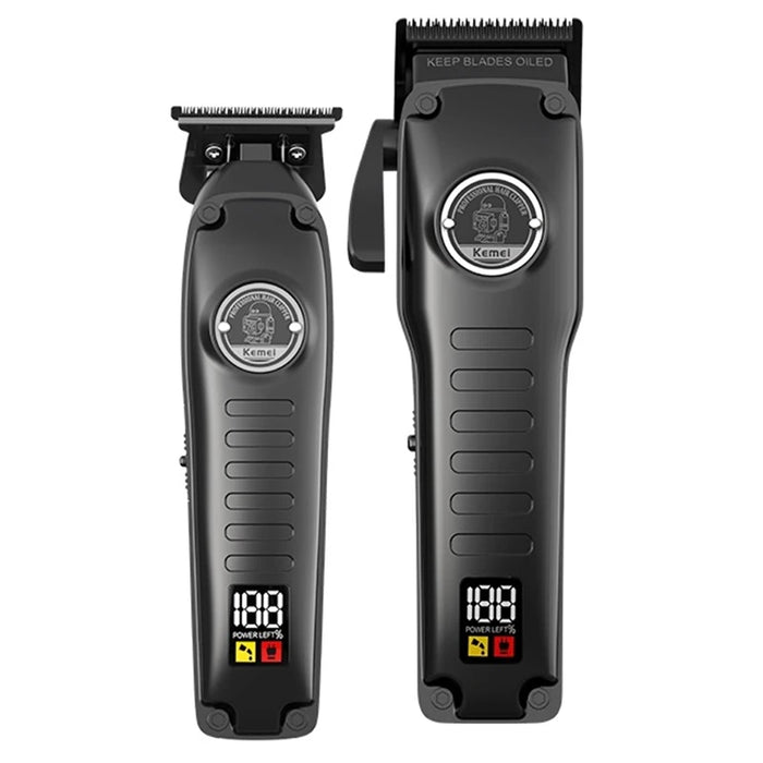 Kemei Combo Kit Zinc Alloy Hair Clipper Professional Beard Hair Trimmer For Men Hair Cutting Machine rechargeable 0mm blade