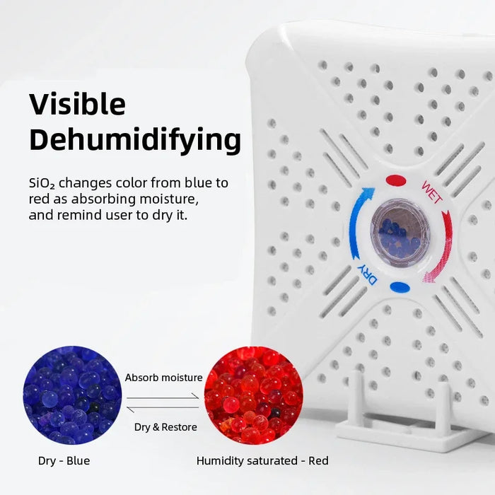 Portable Air Dryer Reusable Moisture Absorbent Dehumidifier Mold Prevention Humidity Dehumidifier for Wardrobe Bedroom