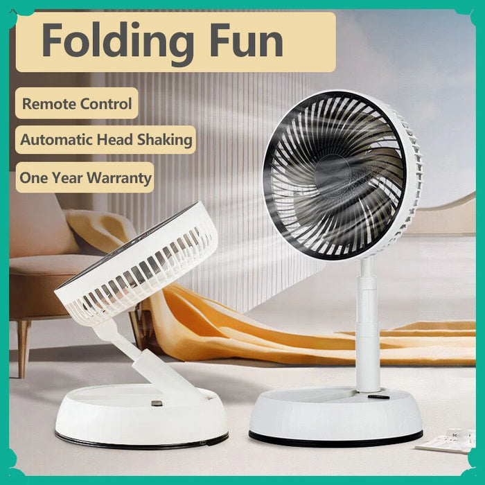 Retractable Folding Fan Outdoor Remote Control Fan Floor Fan Rechargeable Portable 7-inch USB Cooling Fan