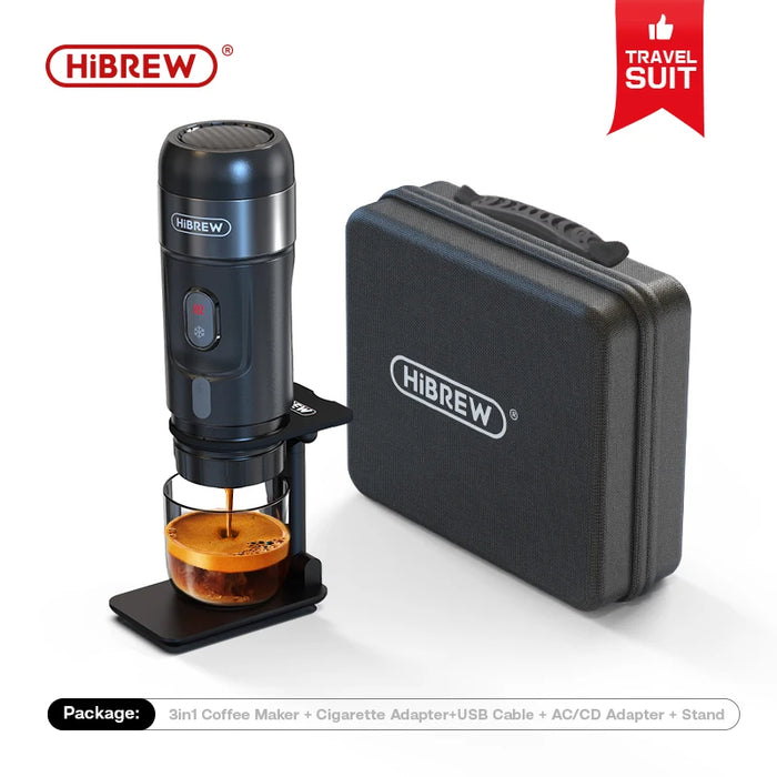 HiBREW Portable Coffee Machine for Car & Home,DC12V Expresso Coffee Maker Fit Nexpresso Dolce Pod Capsule Coffee Powder H4A Plus