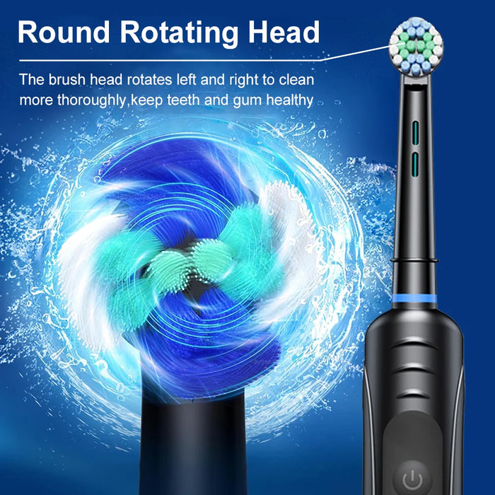 Electric Toothbrush Rechargeable Rotating Fully Automatic Toothbrush for Adult Teeth Whitening Electric Toothbrush with 8 Heads