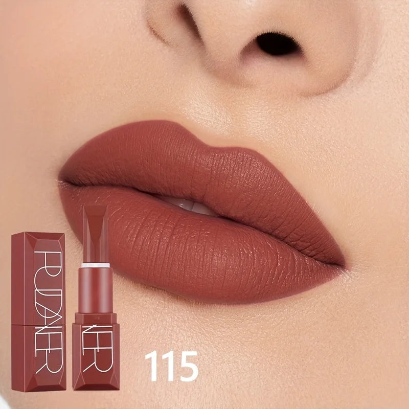 Waterproof Matte Lipstick, Long-Lasting Lip Color, Easy to Apply, High Pigment Lipstick, Suitable for All Parties and Festivals