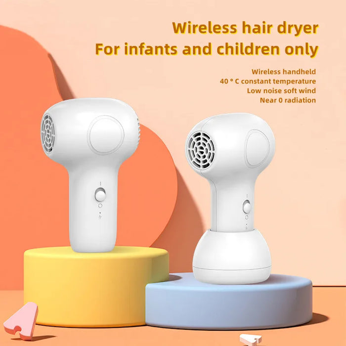 Children's Wireless Hair Dryer Small Universal 60W Diffuser Baby Silent Constant Temperature Quiet for Hair And Buttocks Blowin