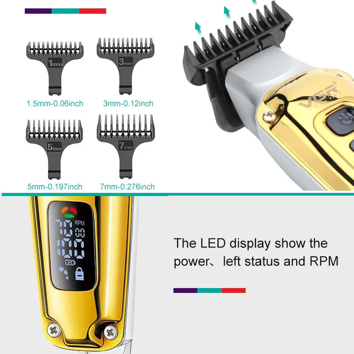 VGR Cordless Professional Hair Trimmer For Men Beard Trimmer USB Electric Hair Clipper Edge Razor Hair Cutter Machine