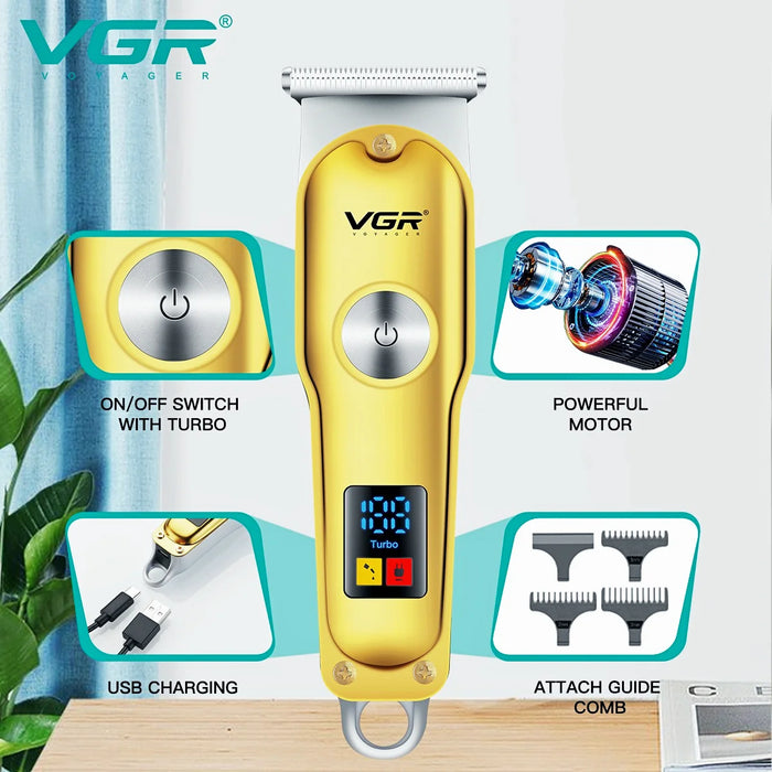 VGR Hair Clipper Cordless Hair Cutting Machine Electric Barber Hair Trimmer Mini Haircut Machine Portable Clipper for Men V-290