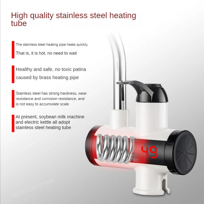 Electric Kitchen Water Heater Tap Instant Hot Water Faucet Heater Cold Heating Faucet Tankless Instantaneous Water Heater