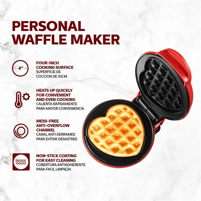 Mini Waffle Maker Bubble Egg Cake Oven Breakfast Love Heart Small Waffle Maker Cooking Appliance for Children's Birthday Parties