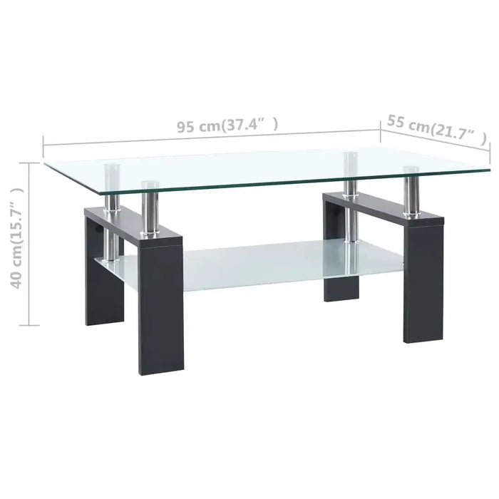 Grey transparent Coffee Table 95x55x40 cm Tempered Glass Nordic Coffee Table for Living Room Table Low side