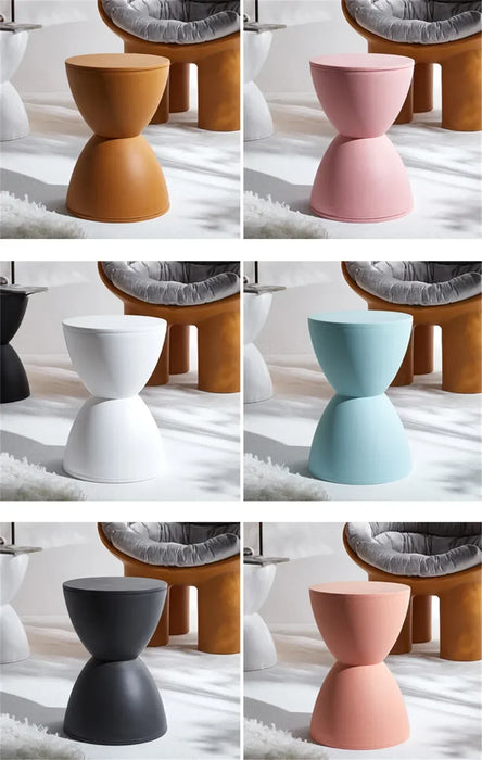 Nordic Modern Living Room Thickened hourglass Round Household Casual Simple apartment BBQ Low Stool Prince Stool Creative Shoe