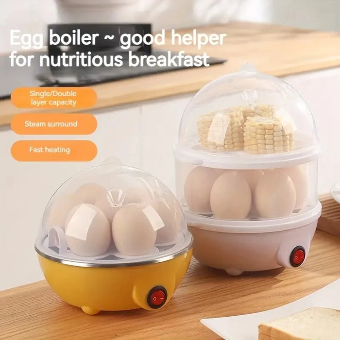 220V Multifunctional Electric Egg Boiler Double Layers Egg Cooker Mini Steamer Poacher Kitchen Cooking Breakfast Machine