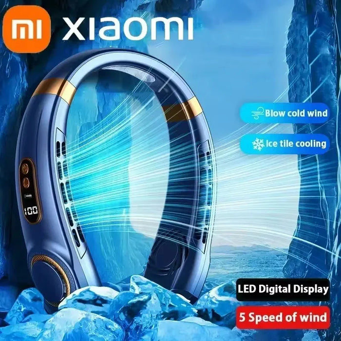 Xiaomi Hanging Neck Fan Digital Display Power ventilador Bladeless Neckband Fan Portable Summer Air Cooler USB Rechargeable