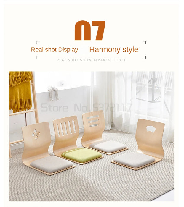 Japanese Chair Design Home Living Room Furniture Kotatsu Table Chair Tatami Zaisu LegLess Floor Chair Black Finish