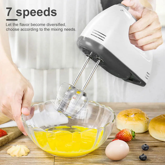 100W Electric Food Blender Whisk Manual Mini Mixer Egg Beater 7 Speeds Kitchen Baking Cake Cream Whipper Dough Mixer Tools