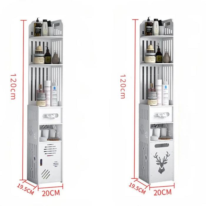 Floor Standing Bathroom Cabinet Multi-Layer Toilet Edge Cabinet Toilet Side Cabinet Storage Slot Storage Cabinet Waterproof