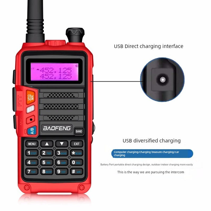 Baofeng Intercom Outdoor Unit Uv5r Handheld 7 Generation Ultimate Self-Driving Travel Outdoor Camping USB Charging Dual Frequency Intercom