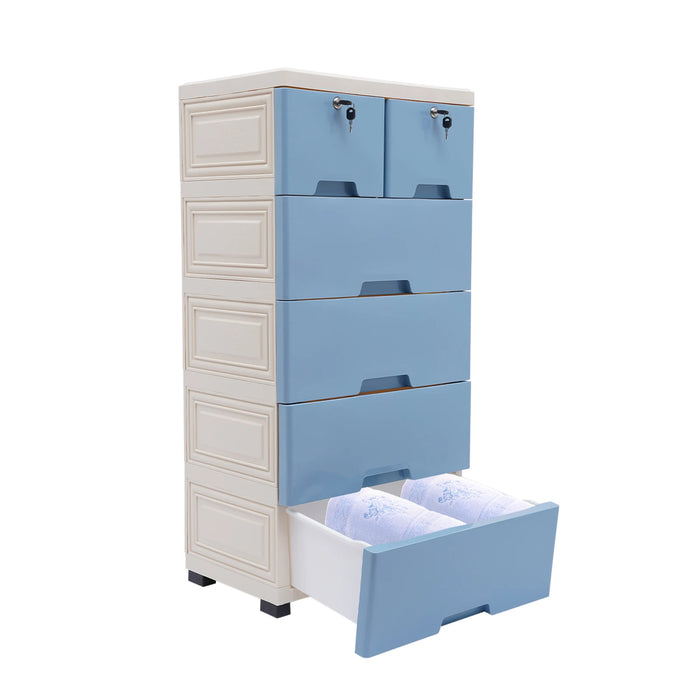 Classic 6 Drawer Plastic Dresser Storage Tower Closet Organizer Unit for Home Office Bedroom