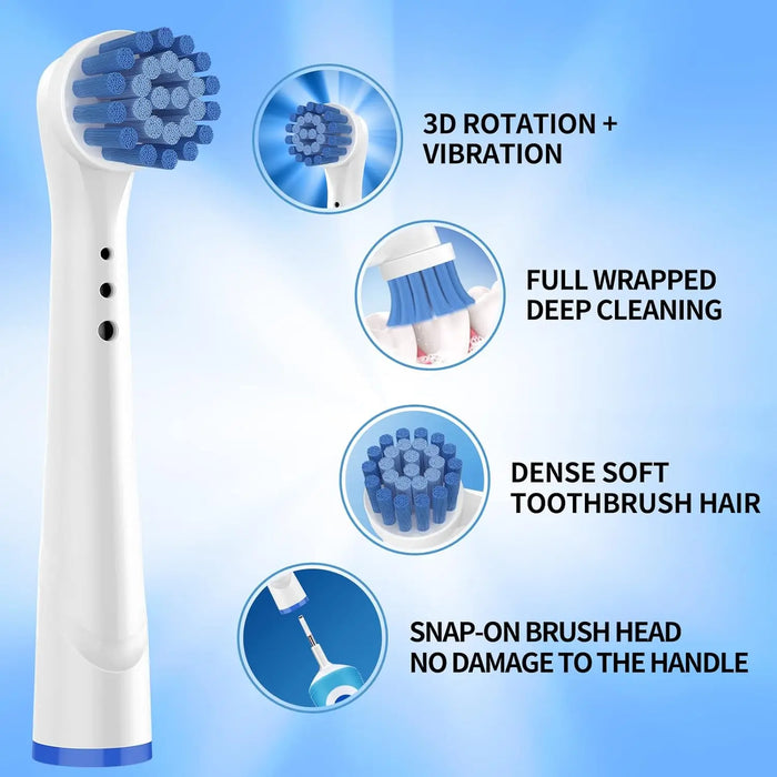 16PCS Electric Toothbrush Replacement Brush Heads For Braun Oral B Cross Action Sensitive Gum Care Precision Clean Nozzles