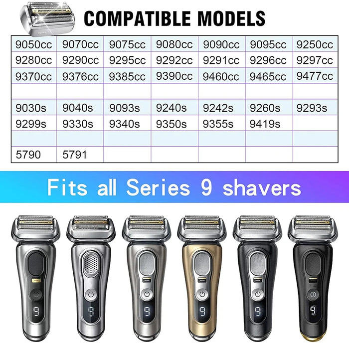 92S Electric Shaver Replacement with Braun 9 Series,compatible with 9290cc, 9291cc, 9370cc, 9293s, 9385cc, 9390cc, 9330s, 9296cc