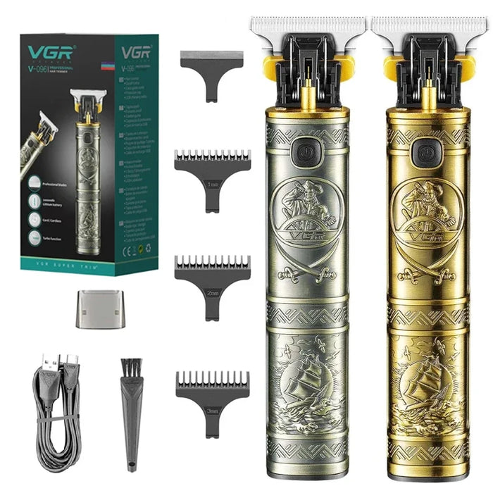 Original VGR Hair Clipper Cordless Trimmer Barber Professional Barber Metal Hair Trimmer Men's Trimmer