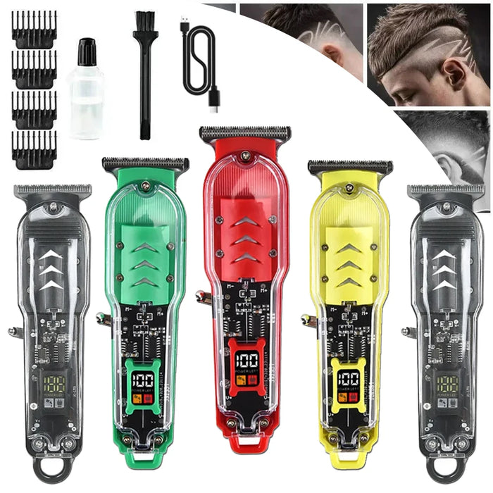 Powerful Hair Clipper with Digital Display Rechargeable Electric Retro Oil Head Electric Fader Hair Salon Professional Scissors