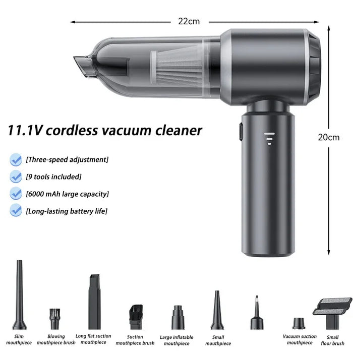 High-Power 9200000PA Car Vacuum Cleaner Wireless Mini Handheld Strong Suction Clean Machine Portable Vacuum Cleaner For Car Home