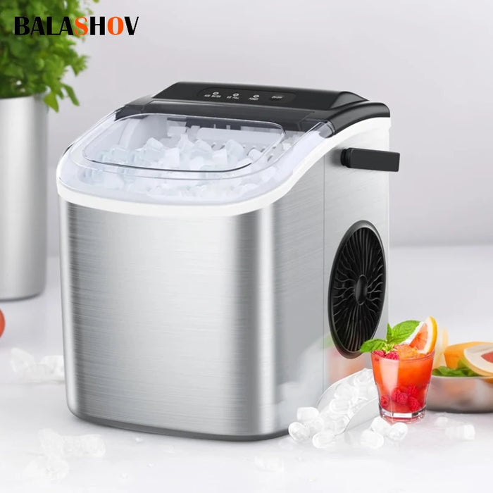 Electric Ice maker for Bar Home Kitchen Office bullet cylindrical Cube Maker via Scoop Automatic mini ice making Machine