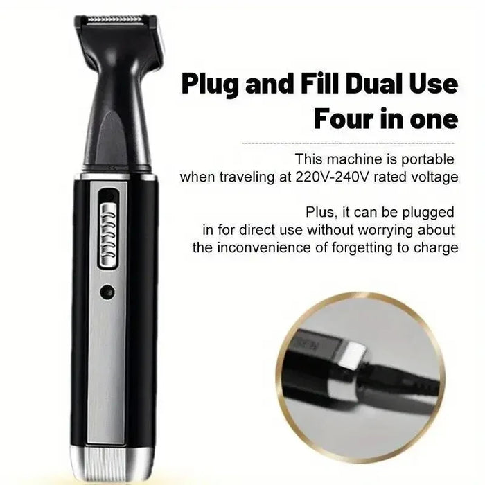 Electric nose hair trimmer with sideburns shaving function - Alecoy four in one precise design effortlessly creates a neat image