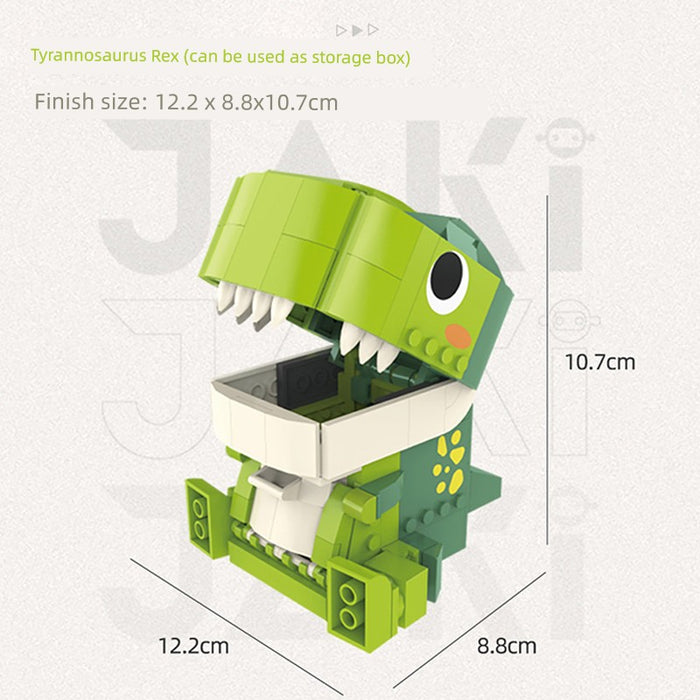 Jiaqi Chinese Building Blocks Dinosaur Assemble Internet Celebrity Cute Ornaments Office Toys Boys and Girls Coin Bank Tyrannosaurus Rex