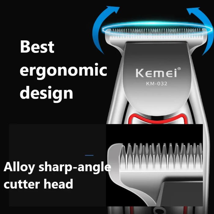 Kemei KM-032 electric hair clipper barber carving trimmer professional hair clipper ceramic blade cordless trimmer