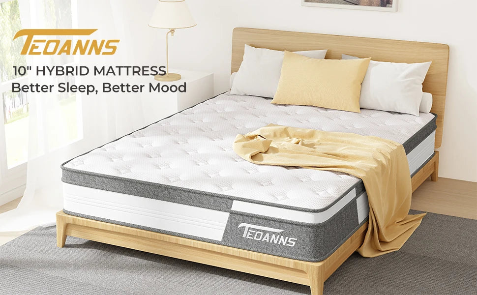 Full Size Mattress, 10 Inch Memory Foam Mattress Bed in a Box, Hybrid Mattress Full Size for Pressure Relief & Supportive