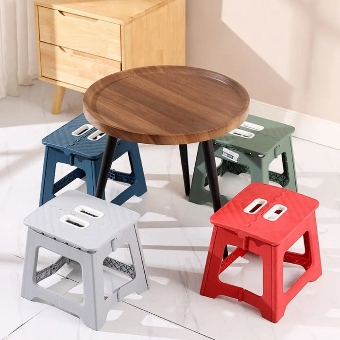 Thickened Folding Step Stool Portable Lightweight Shoe Changing Footstool Non-Slip Plastic Foldable Stool Kitchen