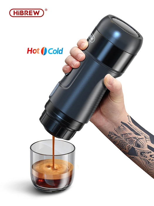 HiBREW Portable Coffee Machine for Car & Home,DC12V Expresso Coffee Maker Fit Nexpresso Dolce Pod Capsule Coffee Powder H4A Plus