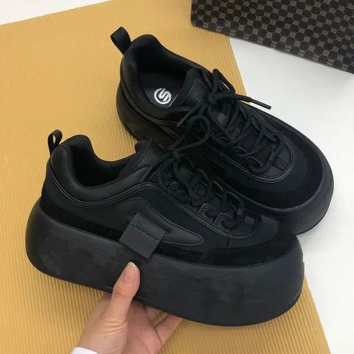 2024 Female Winter Chunky Sneakers Warm Casual Vulcanized Shoes Woman High Platform Boots Fashion Lace Up Low Top Sneakers