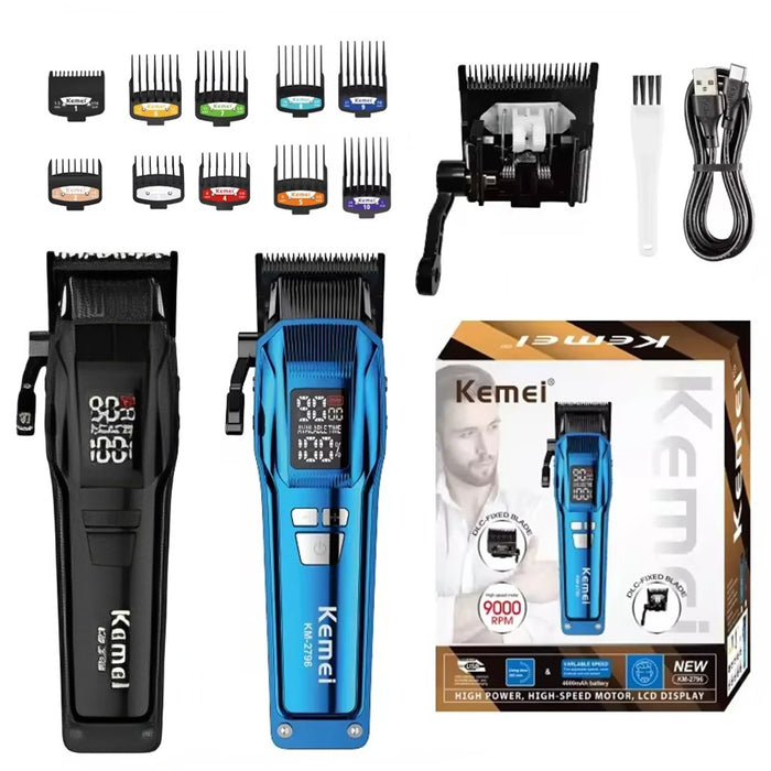 Kemei Hair Clipper Professional 9000 RPM Brushless Motor Haircut Machine Electric Trimmer Adjustable Hair Clippers Men KM-2796