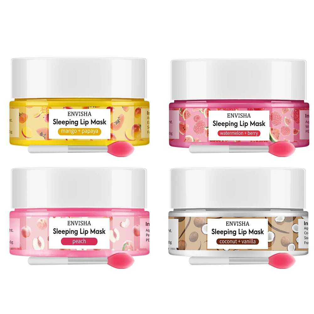 ENVISHA Mango Lip Sleep Mask Night Sleeping Maintenance Moisturizing Fade Lip Lines Nourishing Lip Balm Skin Care Beauty Health