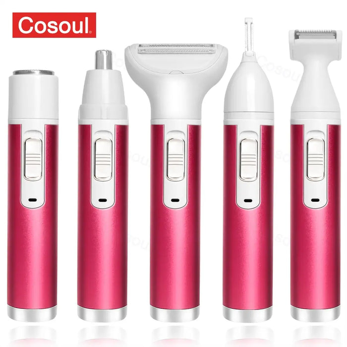 5 in 1 Body Hair Removal Epilator Armpit Hair Bikini Hair Leg Hair Pubic Hair Electric Razor Clipper Shaver Women