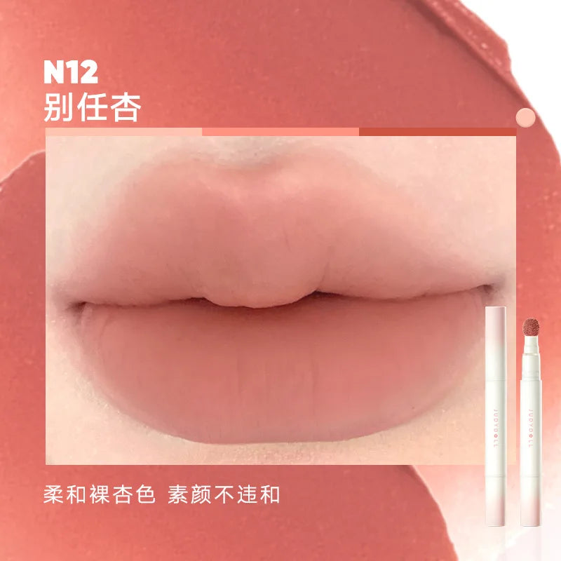 Judydoll Hydrating Non-sticky Lip Powder Cream Cushion Lipstick Matte Lip Stain White Lipsticks Light Lines Lip Clay Cosmetics
