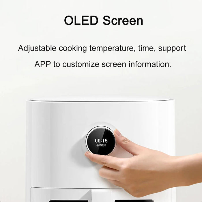 XIAOMI MIJIA Smart Air Fryer Pro 4L Hot Oven Cooker Viewable Window APP Timing OLED Screen Without Oil 360° Hot Air Deep Fryer